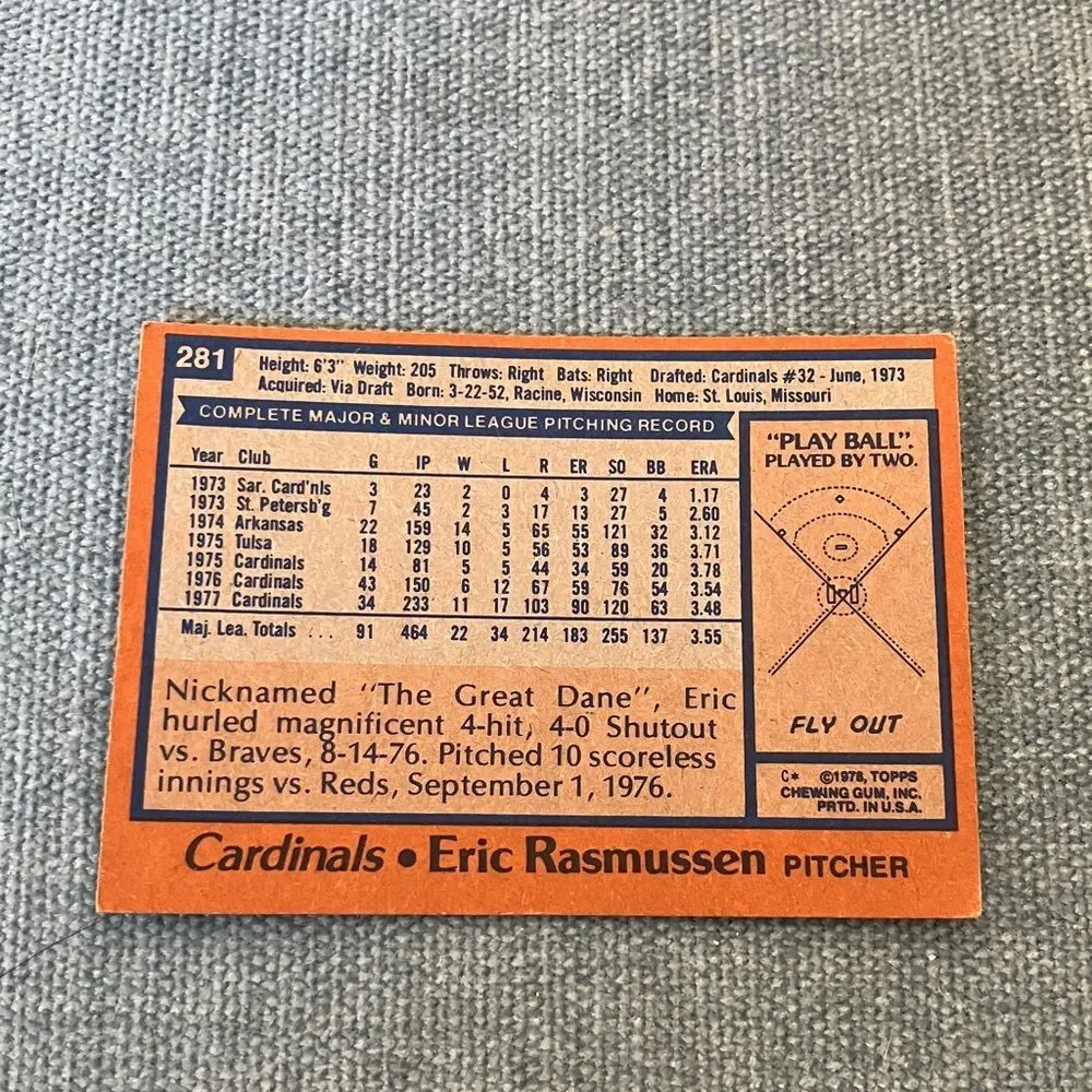 1978 Topps St. Louis Cardinals Baseball Card Trading Card